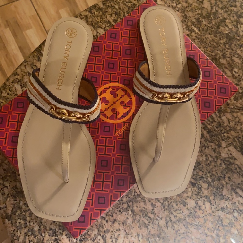 Tory Burch Cream thong sandals size 11